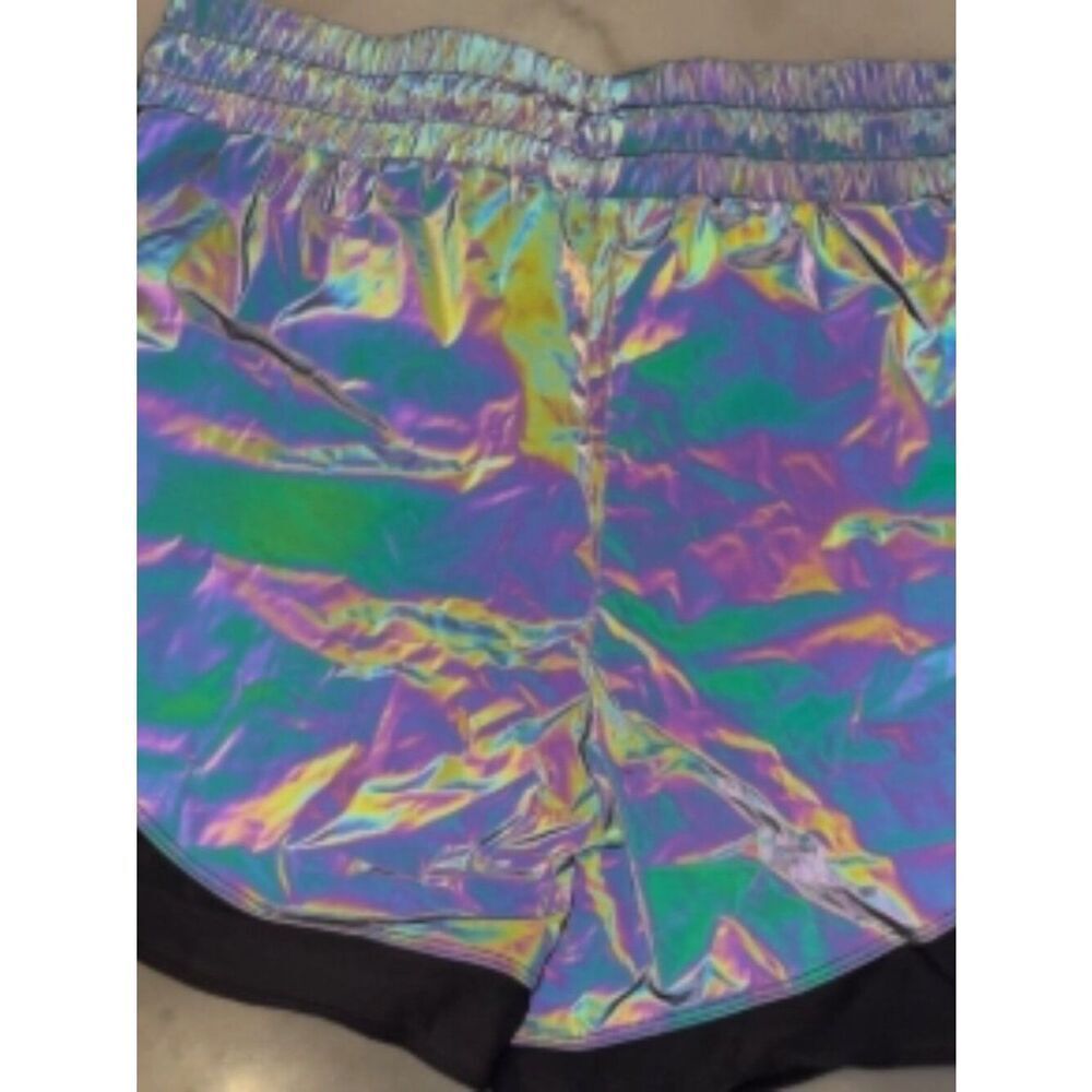 Like New! Curves N Combatboots Holographic Metallic Running Shorts S - Picture 2 of 12